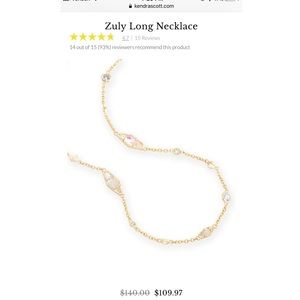 Kendra Scott long gold necklace- NEVER WORN